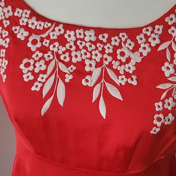Antonio Melani Orange Embroidery Floral  Dress Size 12 - Picture 11 of 15